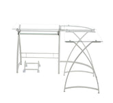 Dazenus Clear Glass & White Finish Desk Model OF00040 By ACME Furniture